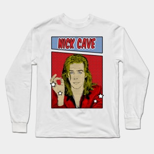 Nick Cave Smoke Pop Art Comic Style Long Sleeve T-Shirt